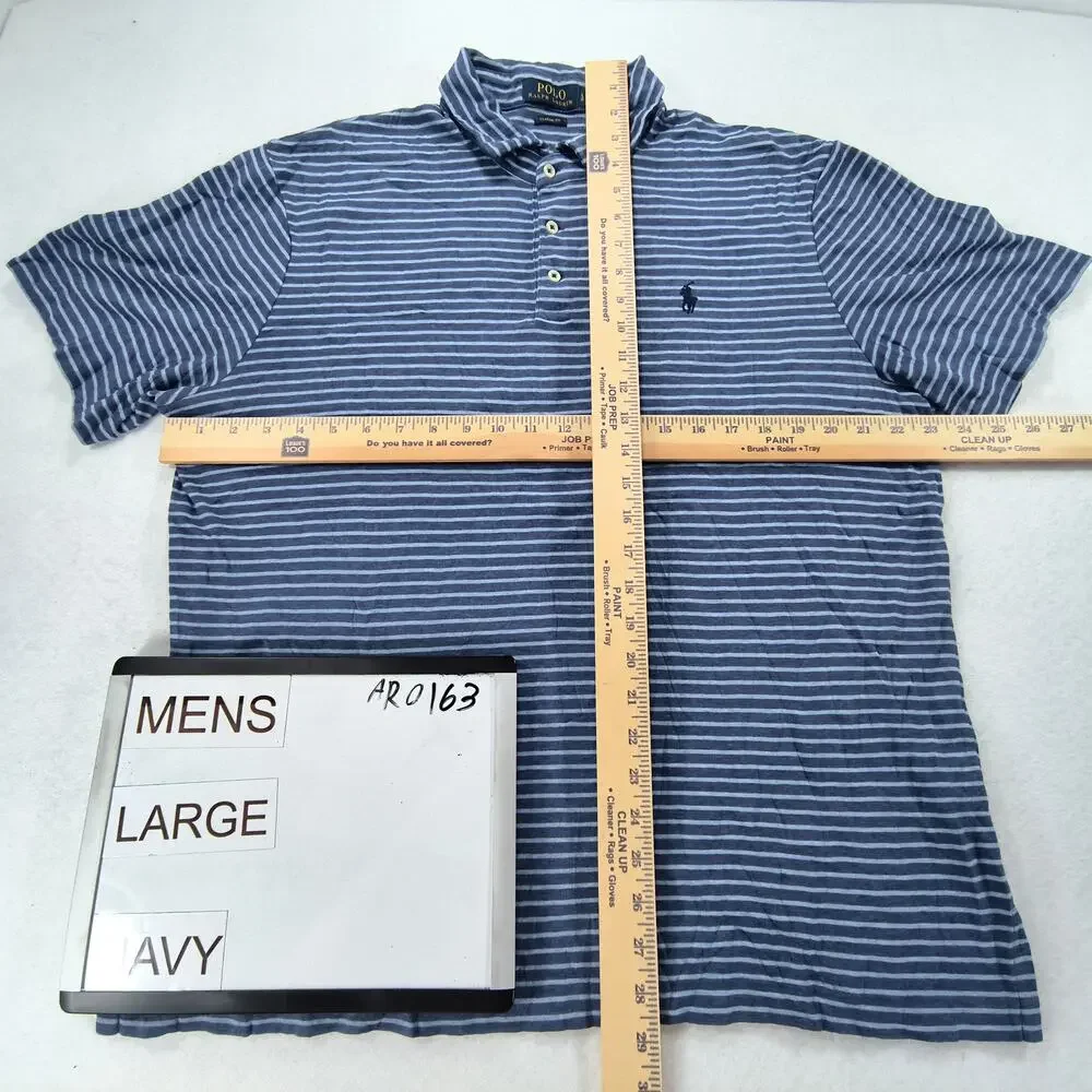 Polo Ralph Lauren Short Sleeve Collared Polo Shirt Mens Size Large L Navy Blue